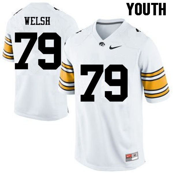 Youth Iowa Hawkeyes #79 Sean Welsh College Football Jerseys-White - Click Image to Close